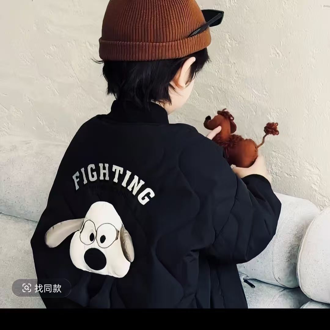 儿童加棉棒球服2025新款时尚男女童休闲外套中小童卡通洋气上衣潮