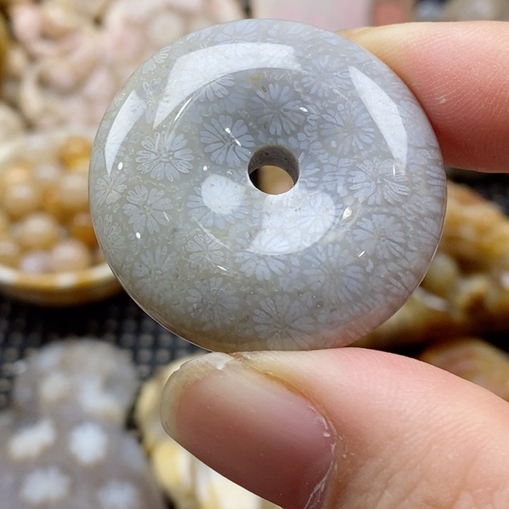 硅化珊瑚（珊瑚玉）颈饰未镶嵌