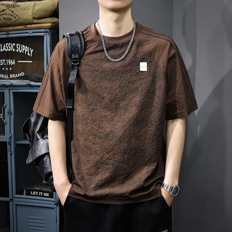 高级感扎染短袖男夏季美式潮牌圆领休闲百搭T恤薄款宽松弹力半袖