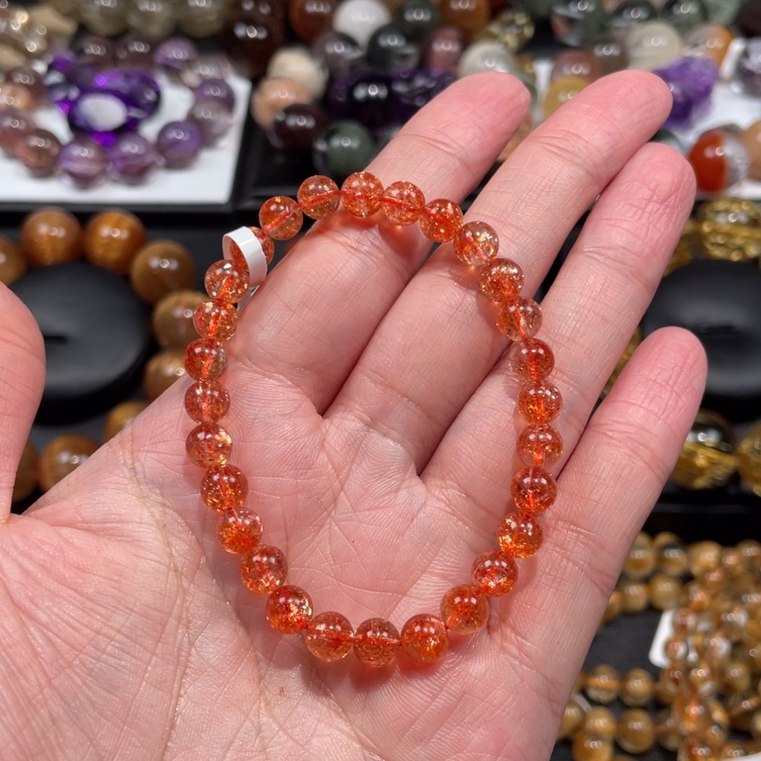 日光石手链未镶嵌快****z金太阳6.5mm