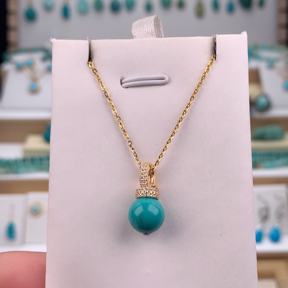 绿松石未镶嵌吊坠(赠链)