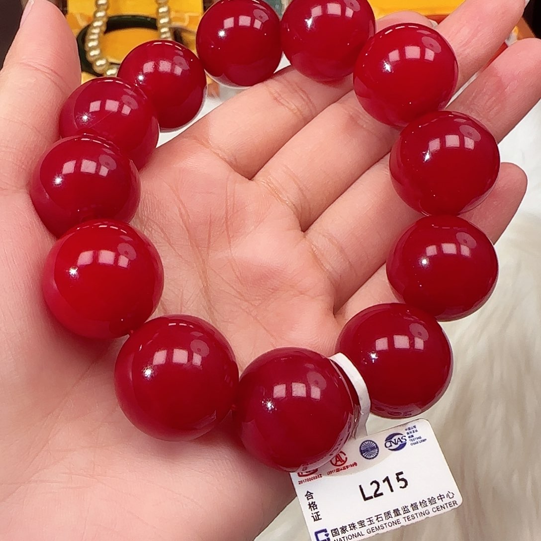 玛瑙/玉髓手链未镶嵌鸽血红