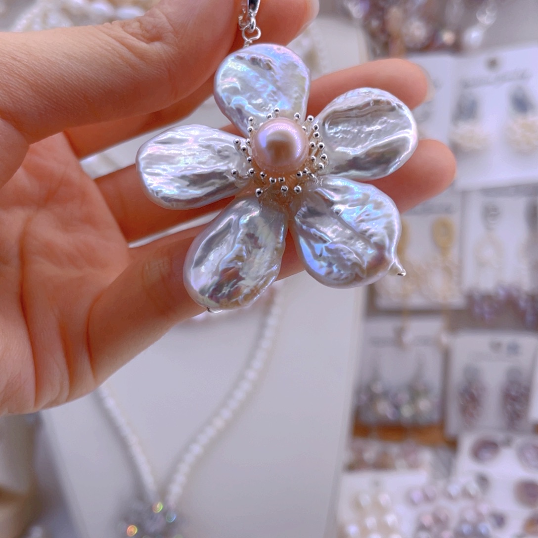 未镶嵌耳饰淡水珍珠吊坠