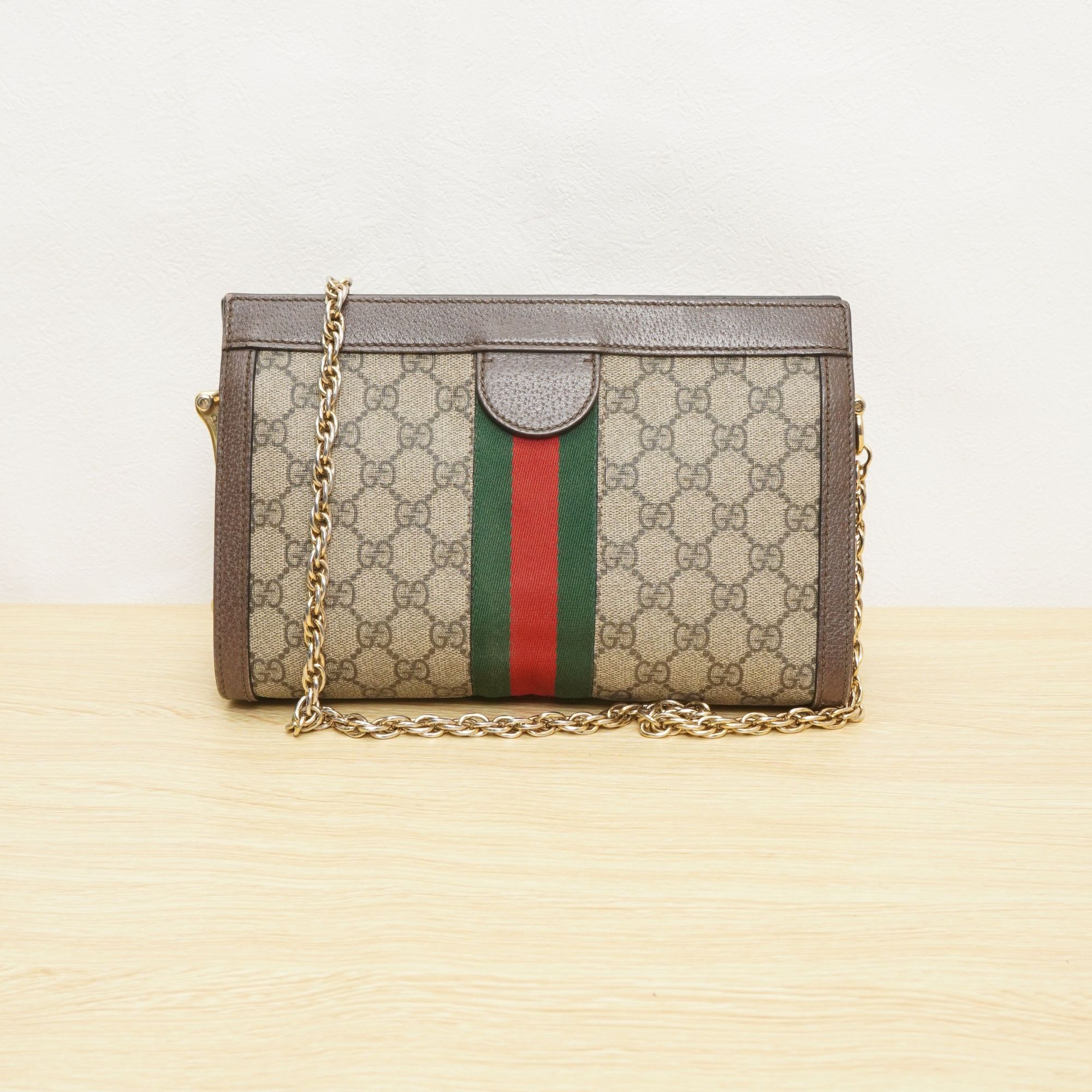 95新 GUCCI/古驰  古驰夹子包小号老花/DS004899