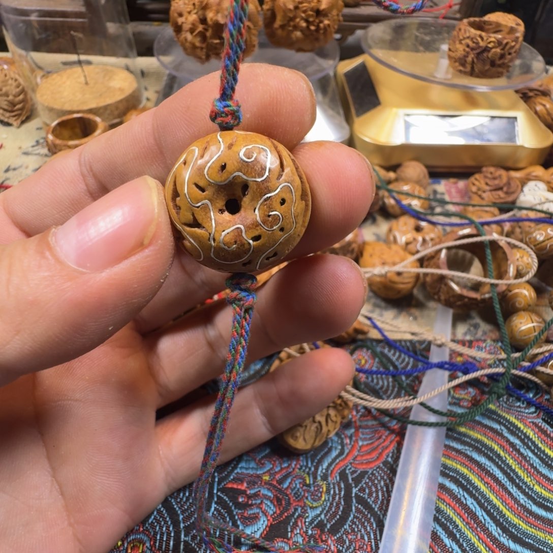 核桃手串/手链挫银平安扣148