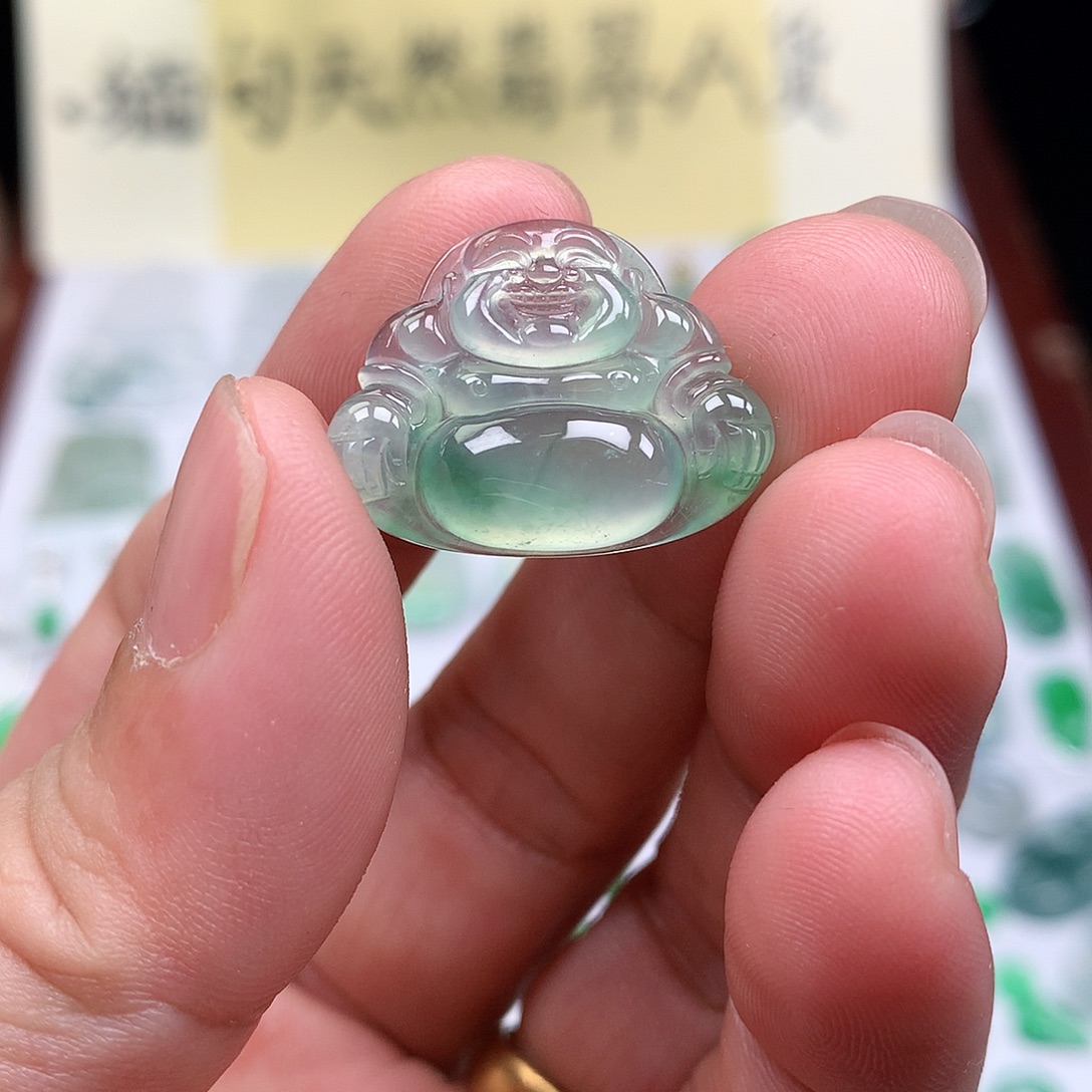 翡翠裸石缅甸天然A货翡翠冰种佛公