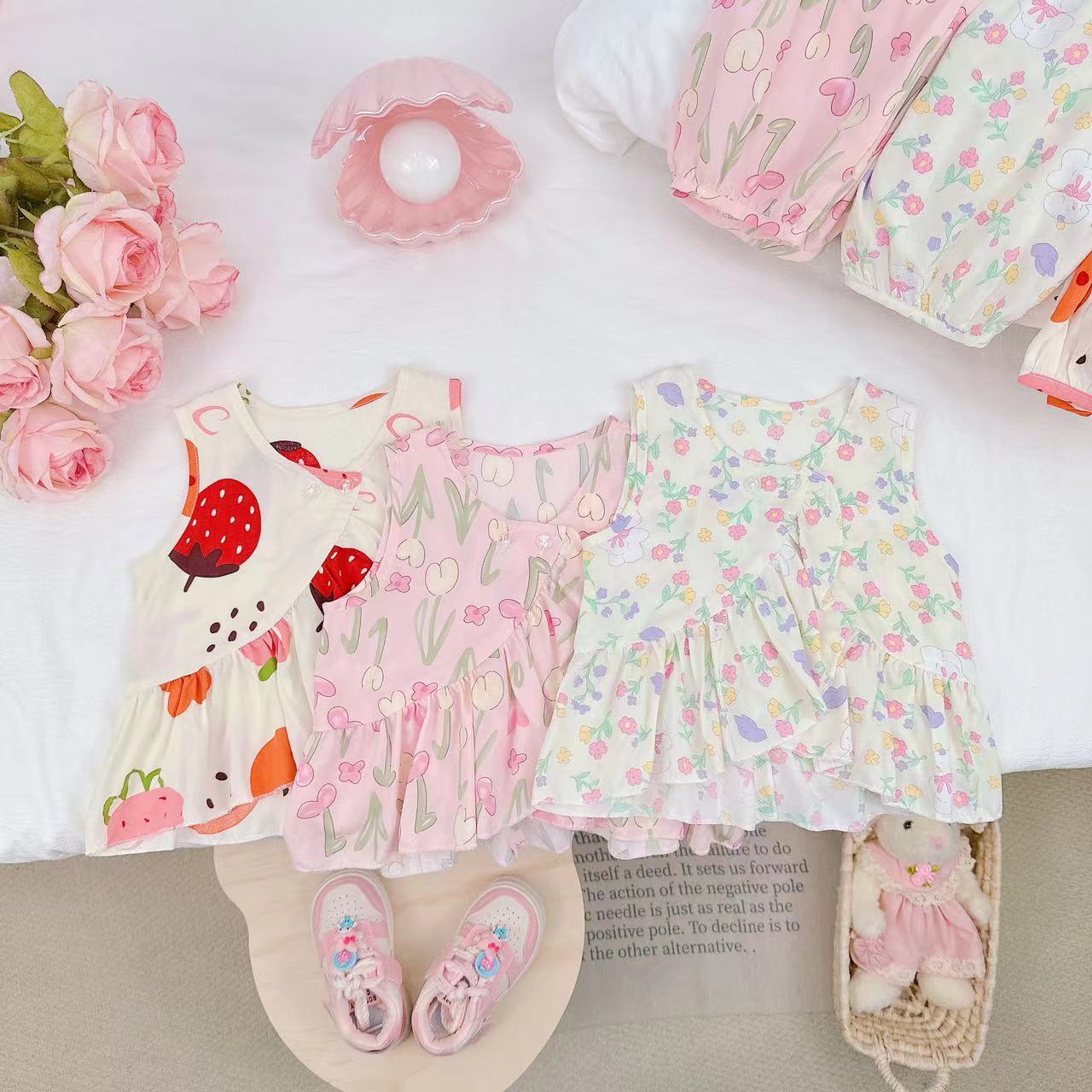 【夏日时光】夏季新款舒适凉爽碎花无袖套装 D-S226