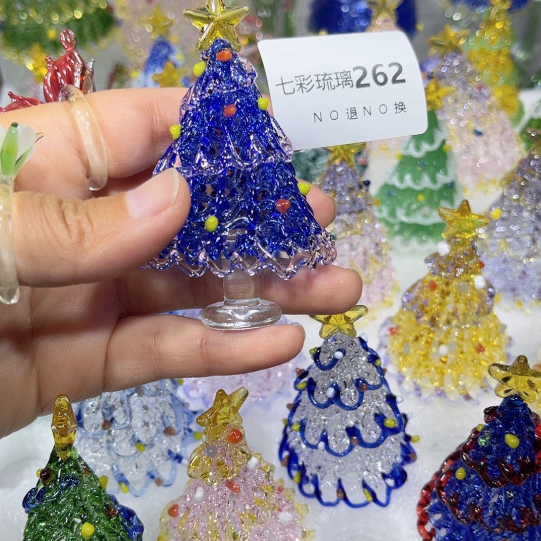 圆***圆颈饰玻璃262蓝色圣诞树