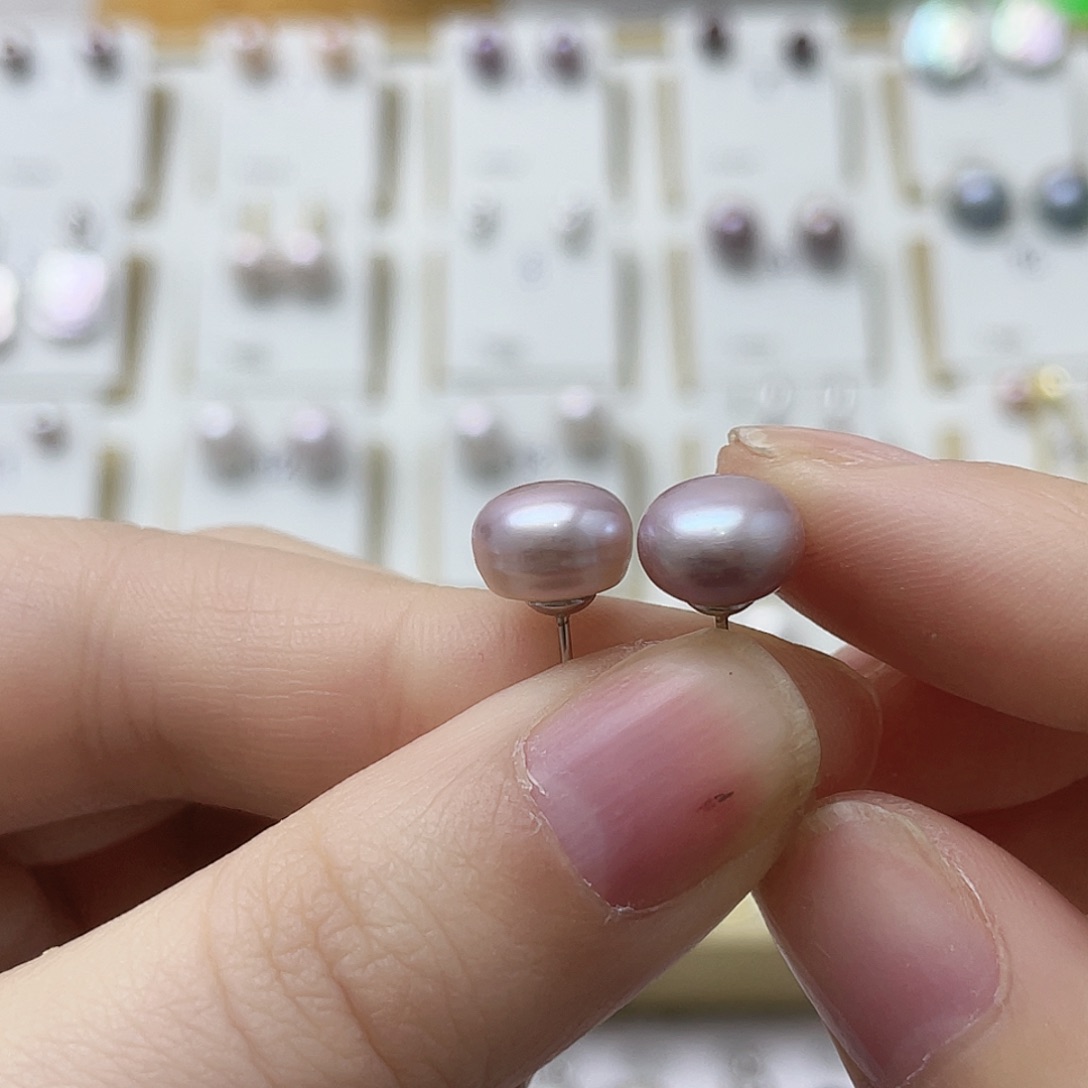 d***i耳饰淡水珍珠银S925镶嵌