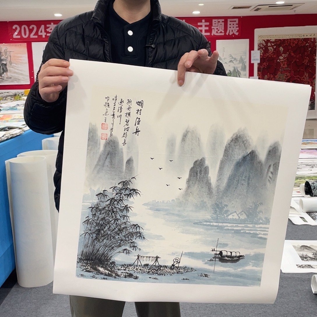 国画今天上午国画作品展示