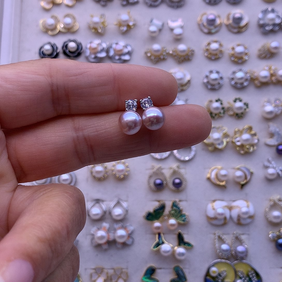 淡水珍珠耳饰合金