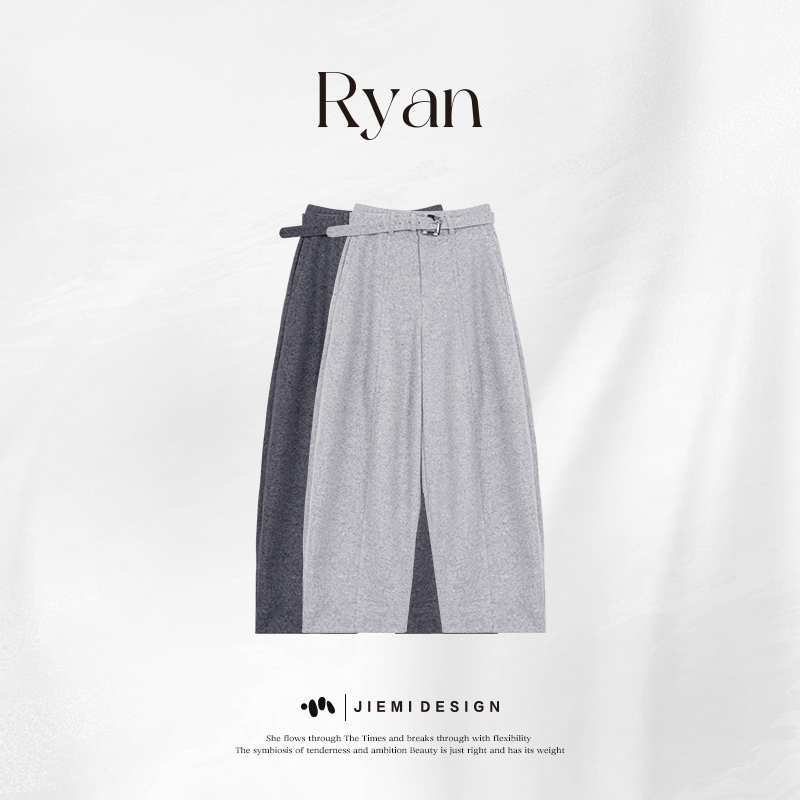 【石头Ryan】山山而川丨松弛茧型腰袢美利诺羊毛垂感休闲裤W58KZ081