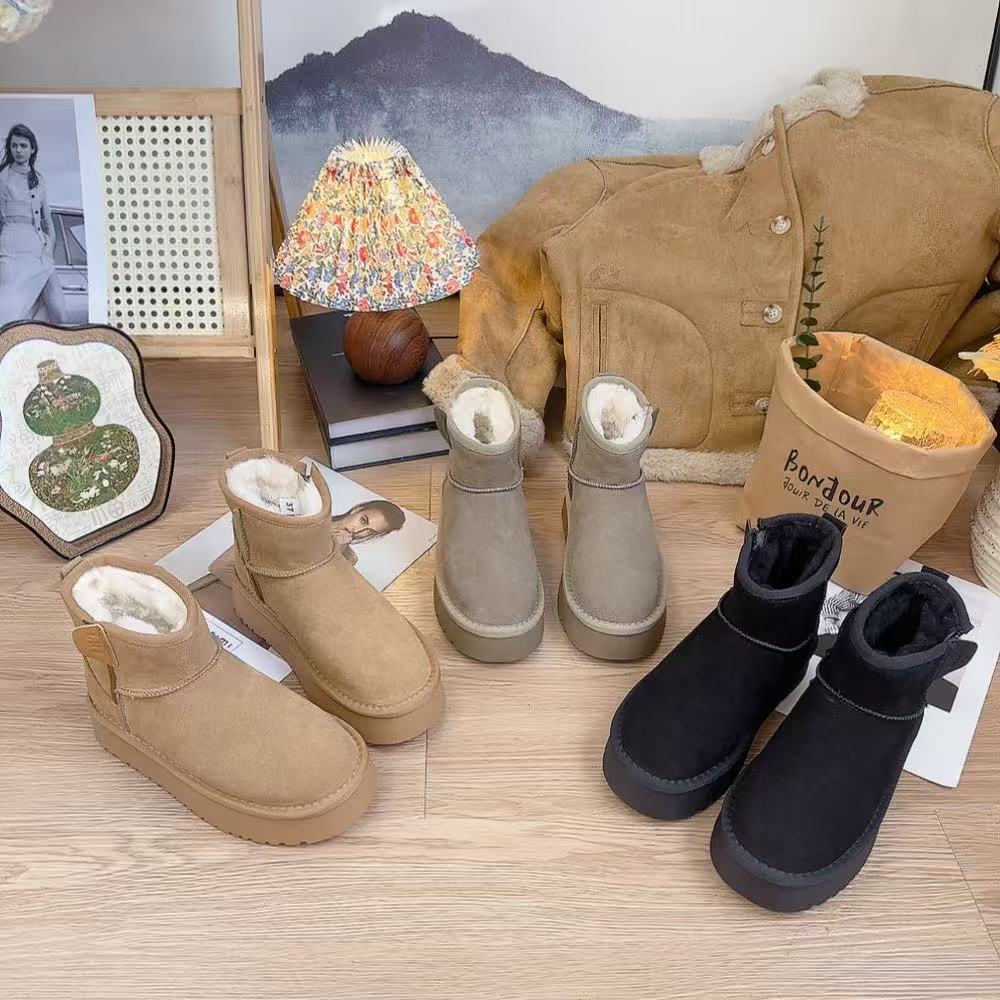 5188新款厚底舒适百搭加厚侧拉链圆头雪地靴