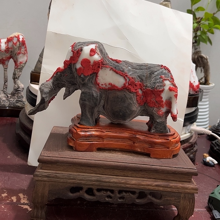 天***和石材灵璧白灵石摆件