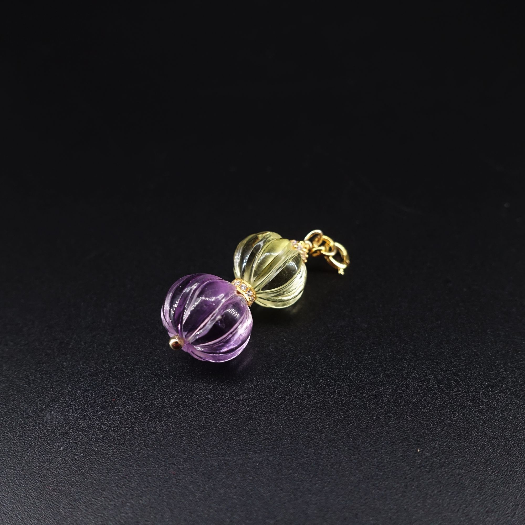 JUSTARRY【湖露】S925银天然紫水晶黄水晶葫芦吊坠百搭优雅国潮