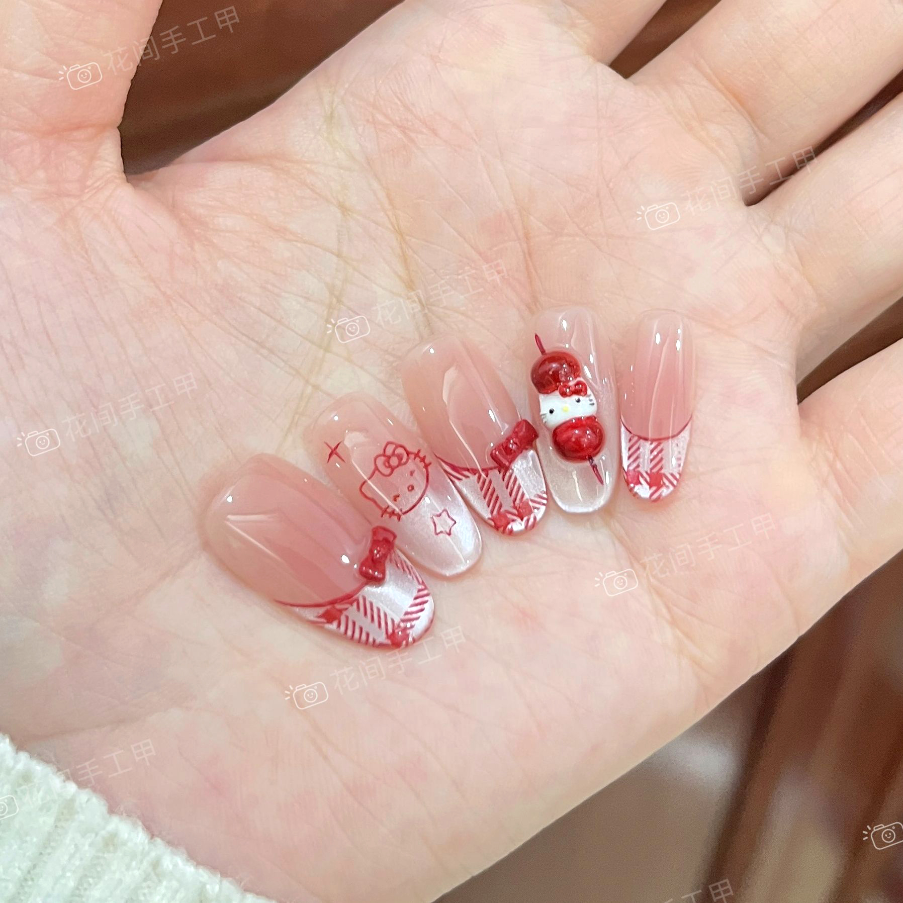 【冰糖福禄】花间 纯欲猫眼格纹葫芦新年战甲手工穿戴甲10片