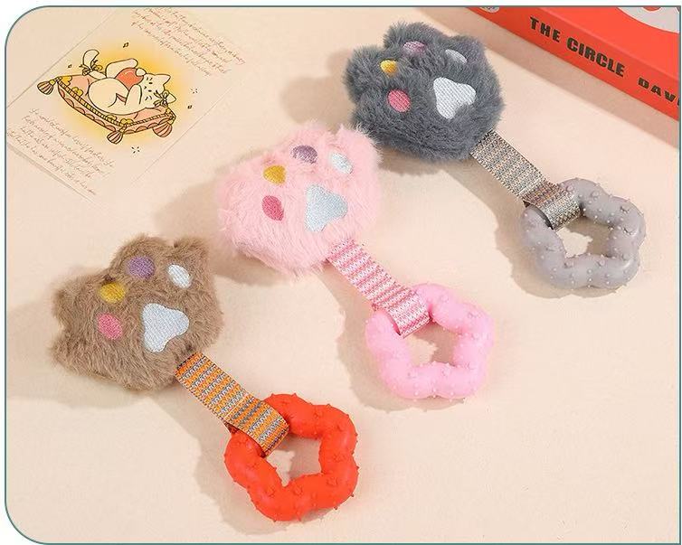 狗狗玩具TPR橡胶毛绒磨牙耐咬小狗磕咬解闷互动宠物用品