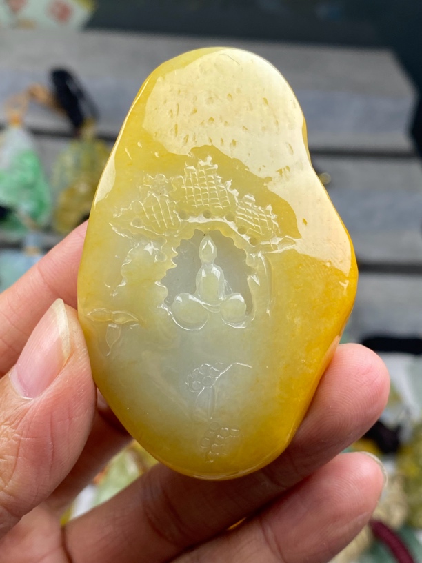 天然翡翠A货挂件翡翠玉坠翡翠吊坠高冰悟道翡翠