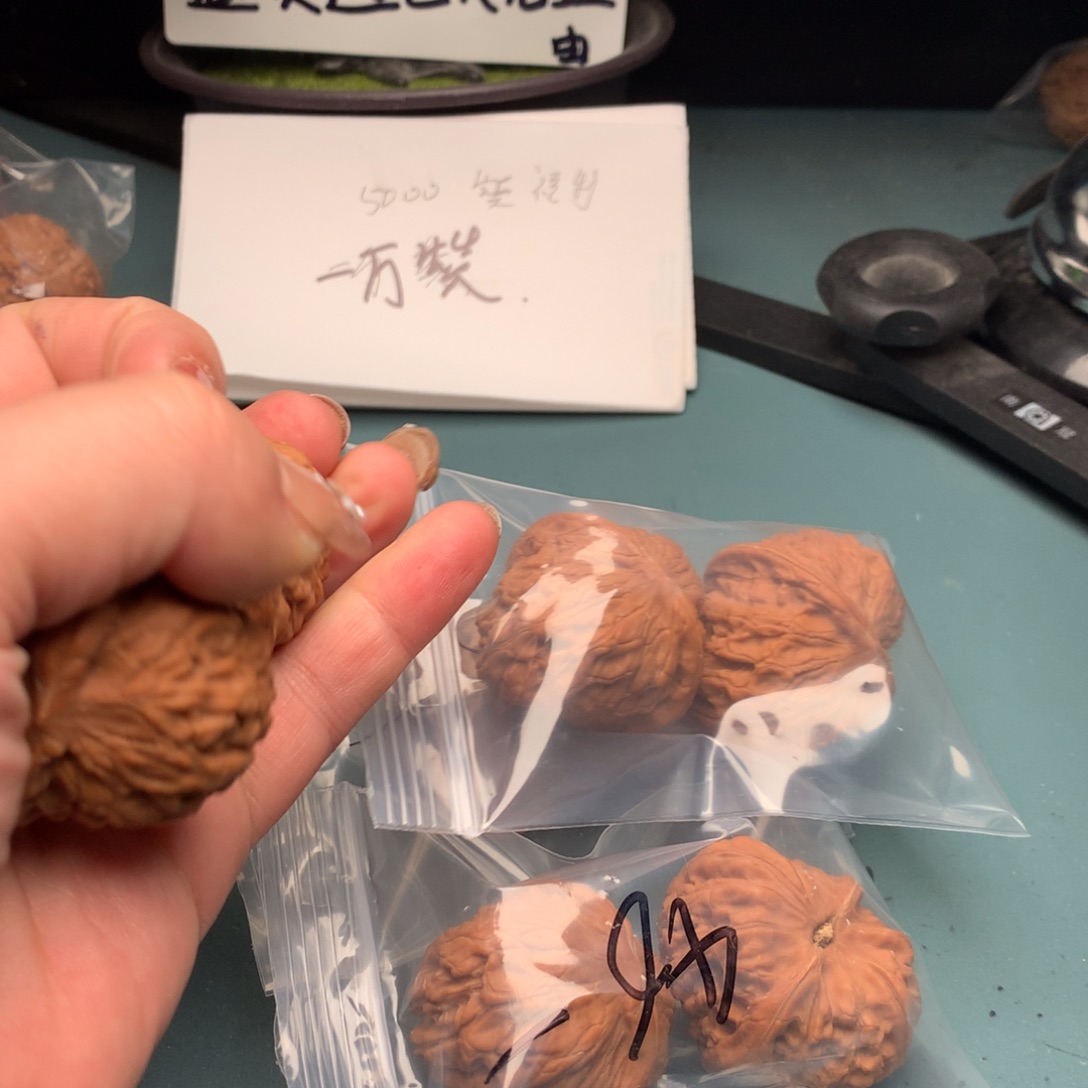 文玩核桃把件玉枕元宝4546左右