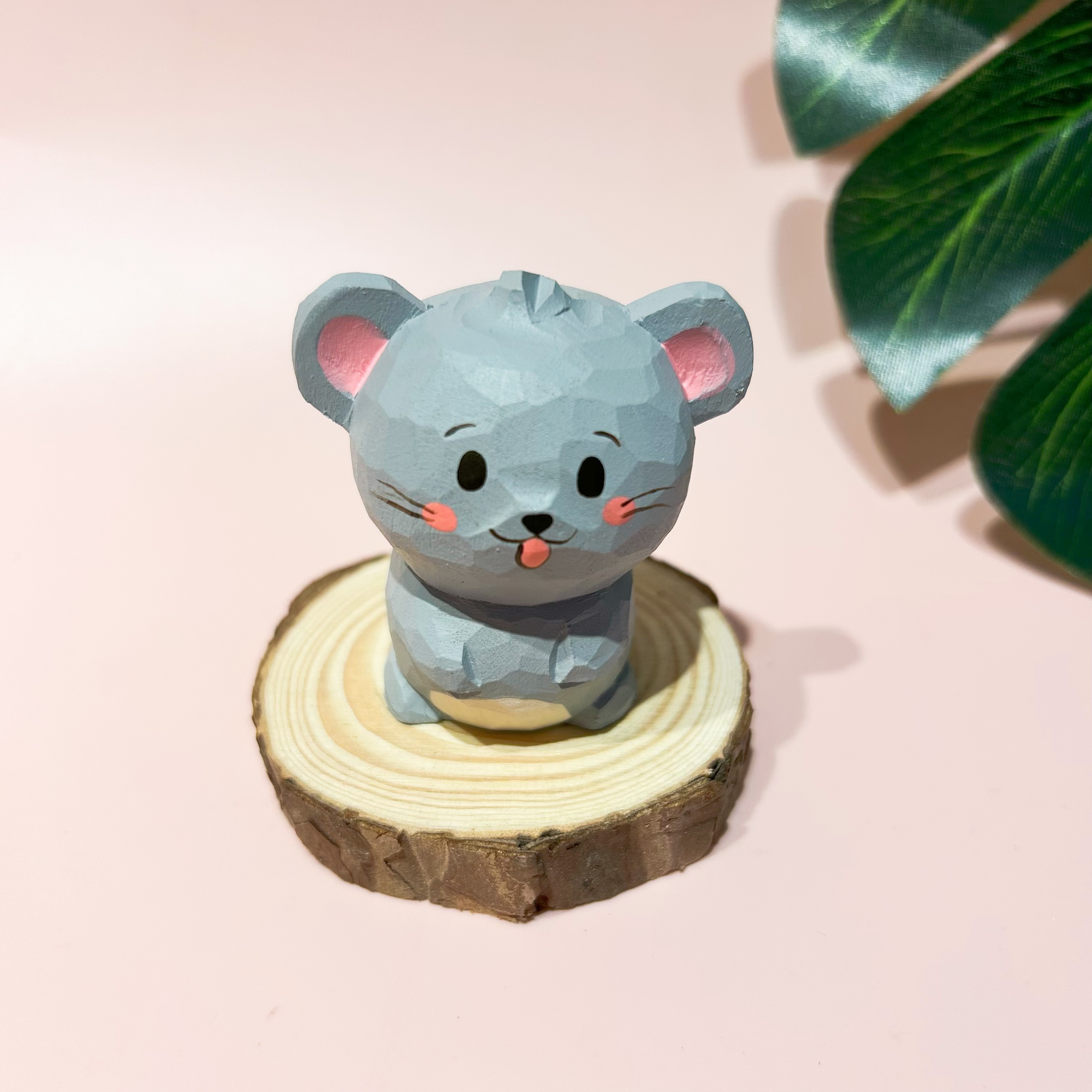 手工木雕摆件十二生肖可爱小老鼠送朋友礼物