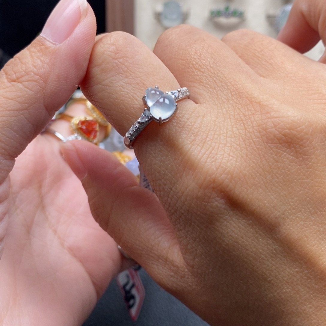 翡翠银S925镶嵌戒指