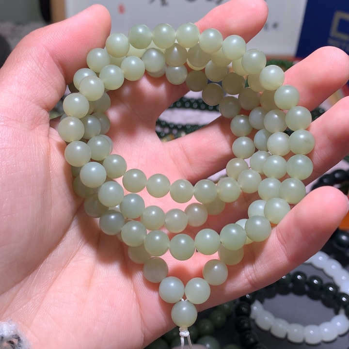和田玉手串未镶嵌且末料