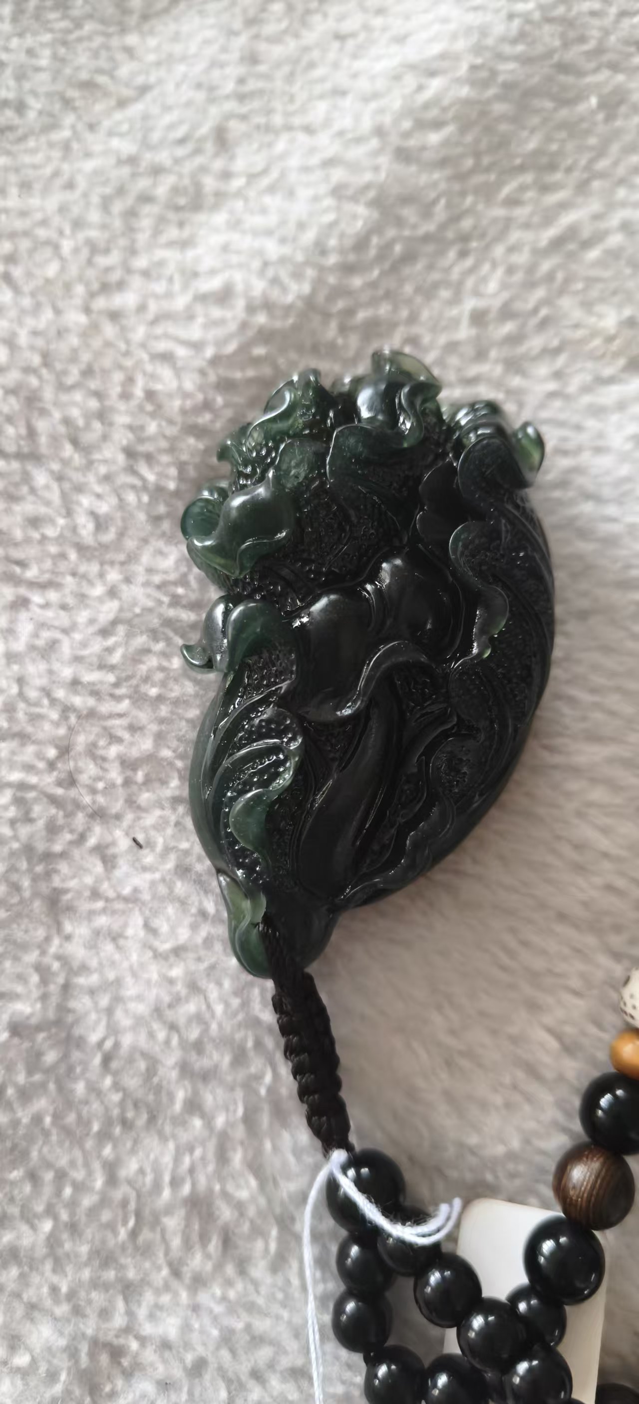 泰山玉百财蛇纹石质玉把件