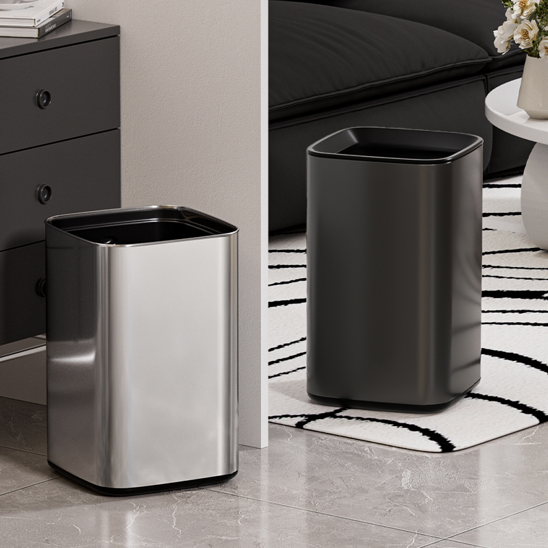 坤福不锈钢垃圾桶家用办公室卫生间专用轻奢客厅卧室酒店商用大号