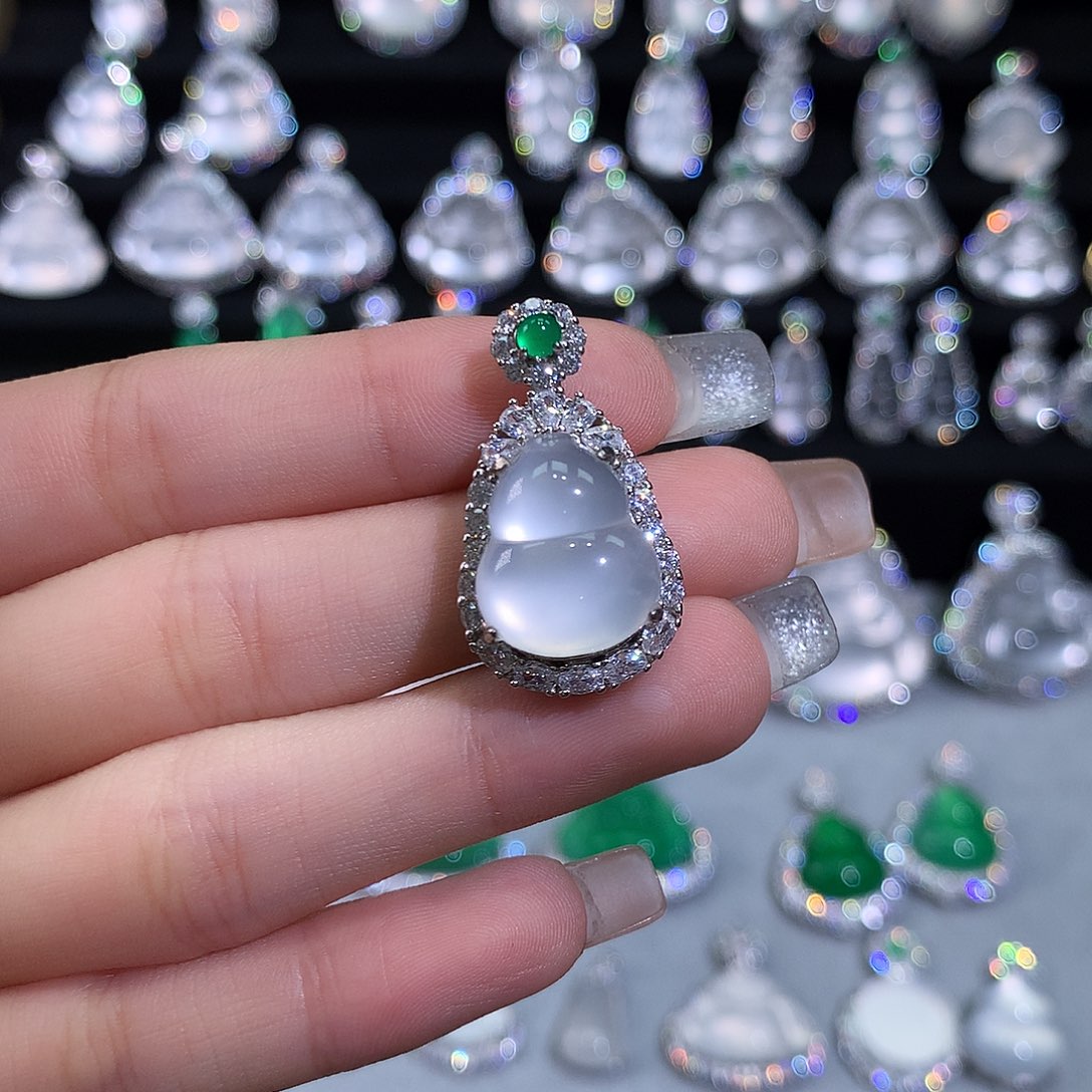 吊坠(不含链)银S925镶嵌石英质玉7*.