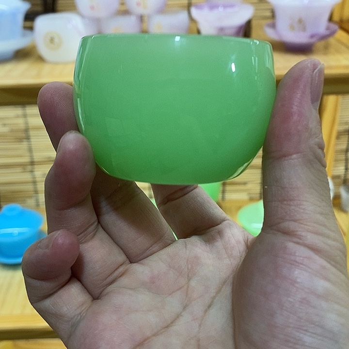 手工艺品琉璃苹果绿小杯