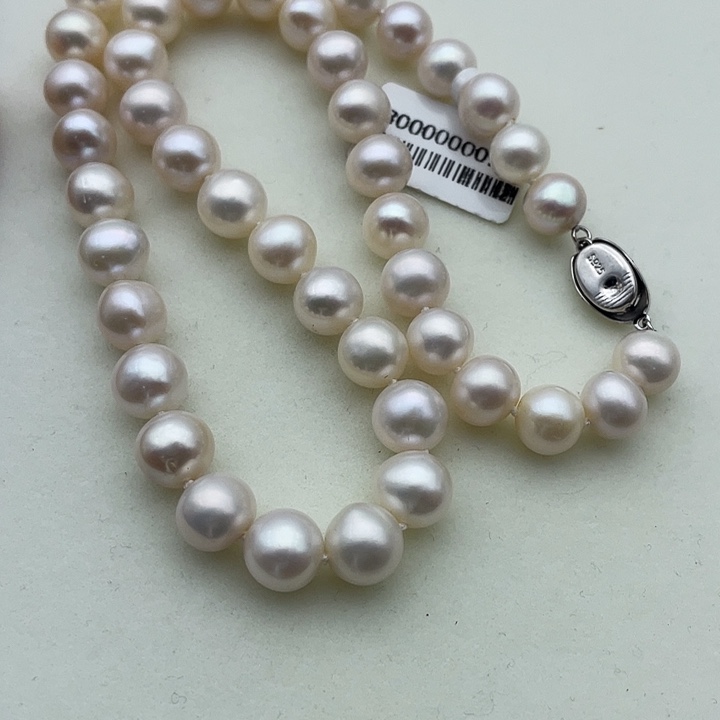 银S925镶嵌颈饰淡水珍珠卡9➕高品极光冷光玫瑰色