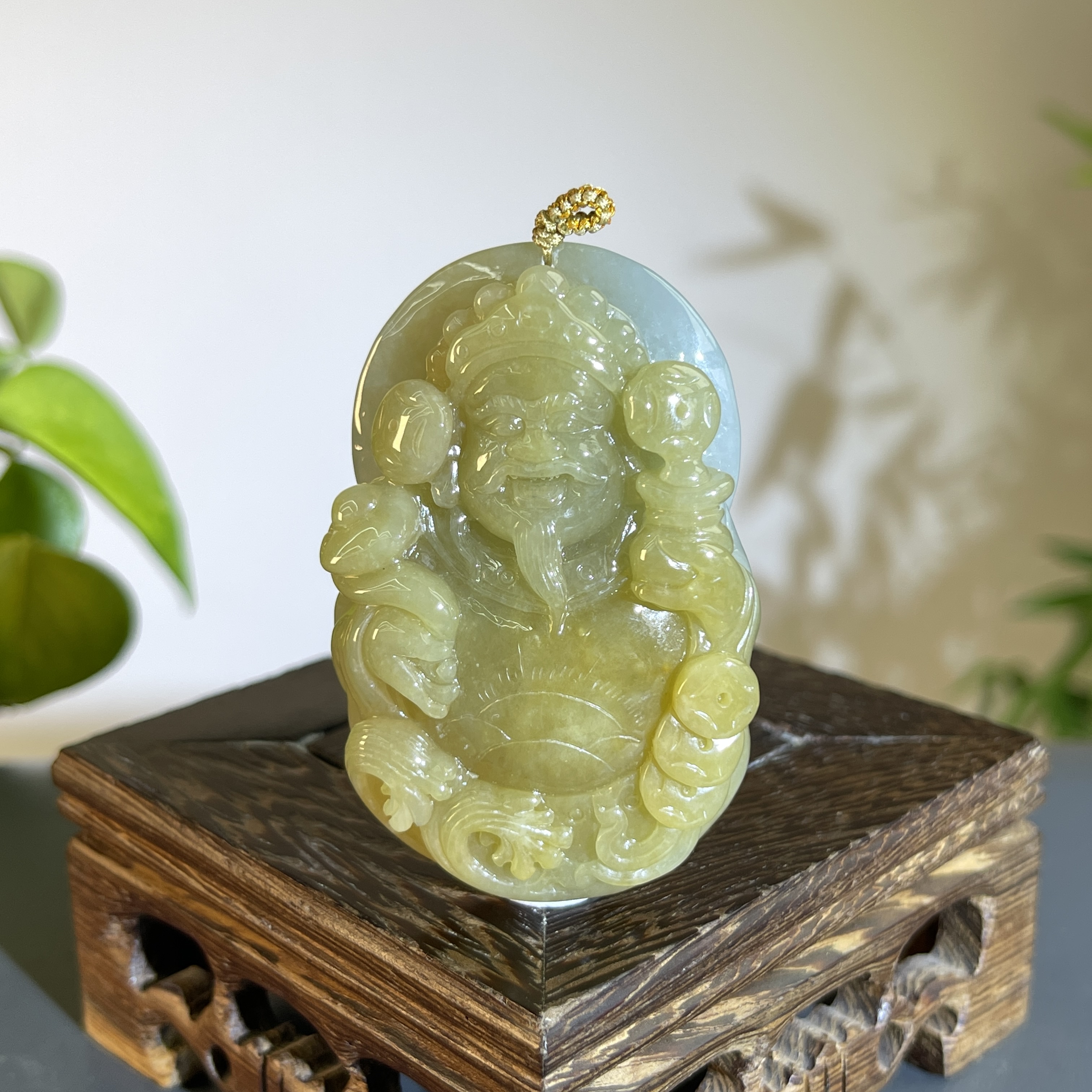 JXW24-144 天然翡翠缅甸A货 财神爷