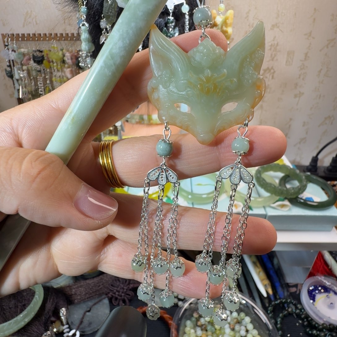 未镶嵌岫玉发饰福利款两个包邮