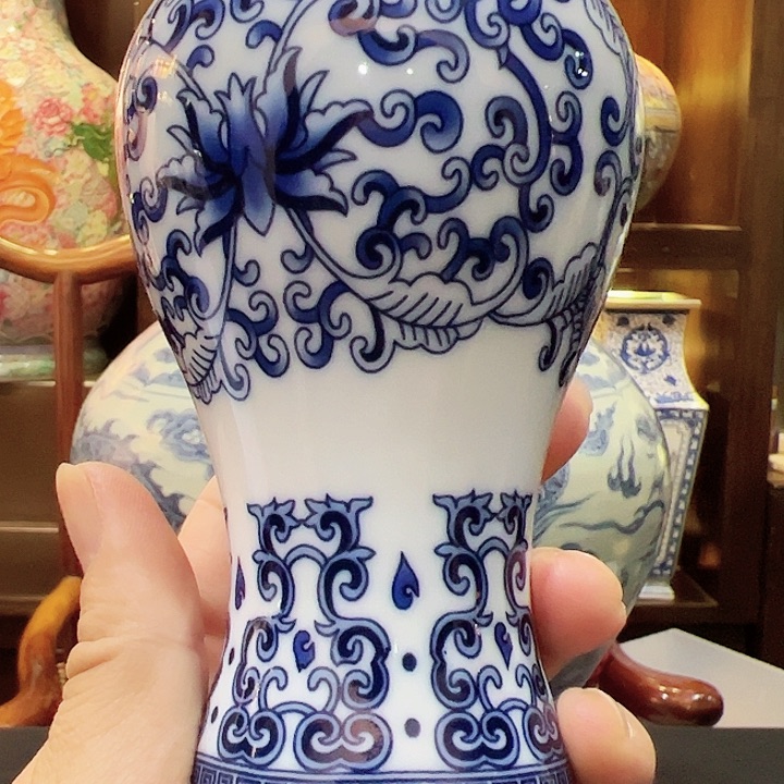 摆件青花梅瓶瓶花瓶 