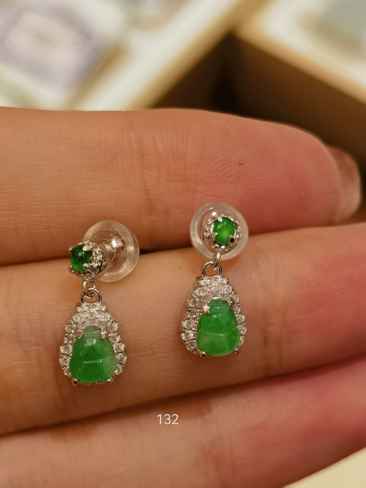 【宝妈珠宝精选】BM00132天然翡翠耳饰