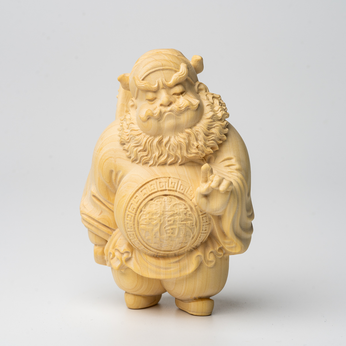 XIANYUAN/仙源黄杨木天师钟馗精雕摆件手把件