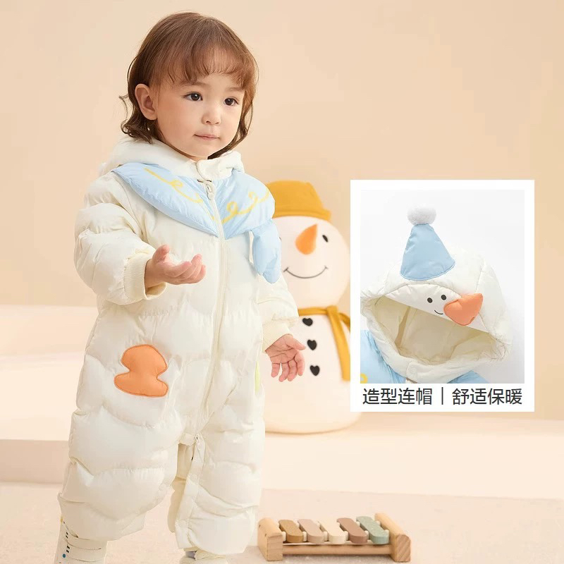 （商场同款）白鹅绒加厚羽绒服婴儿连体衣