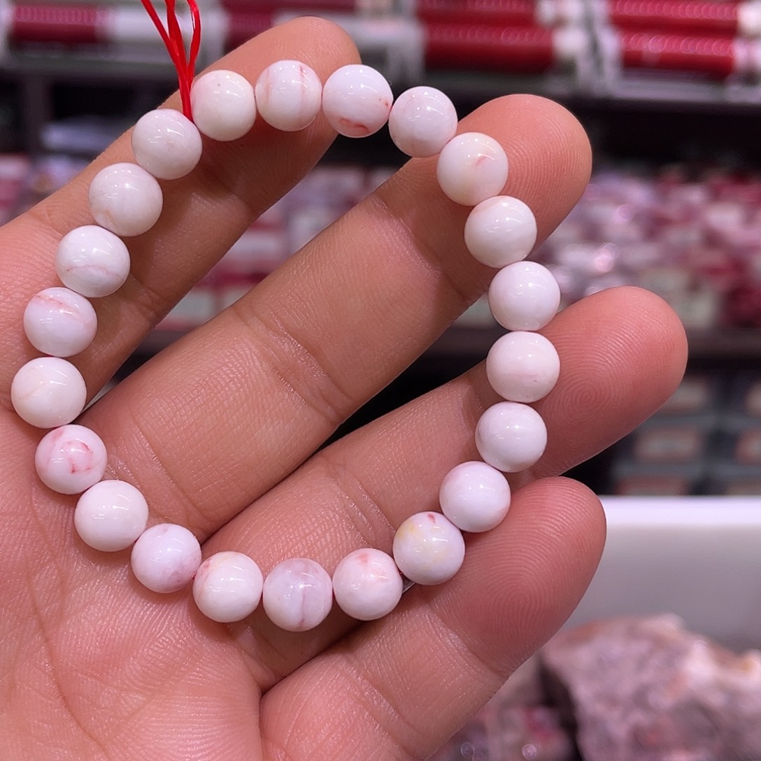 天然辰砂原石卡9手串