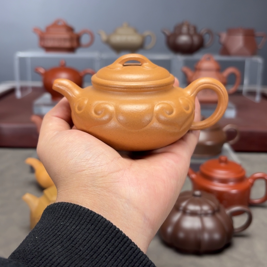 熙***衣紫砂茶壶如意仿古180CC黄金段