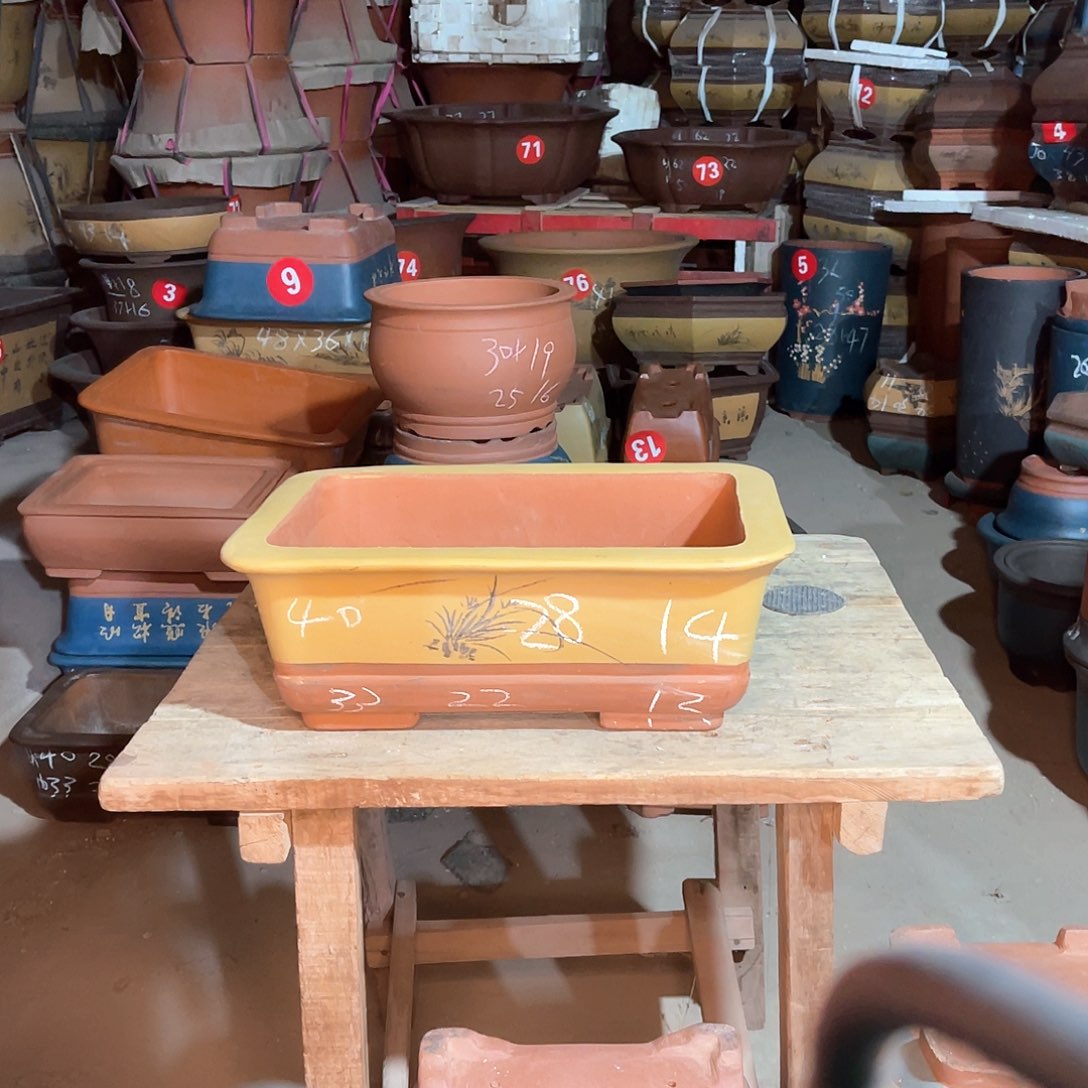 紫砂花盆长方盆一个