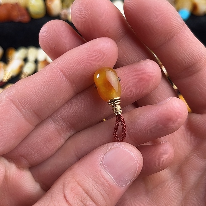 蜜蜡银S925镶嵌珠宝奇石9.7