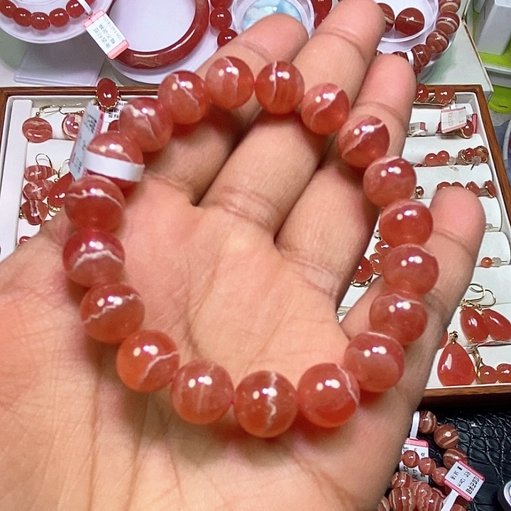 菱锰矿（红纹石）手绳未镶嵌