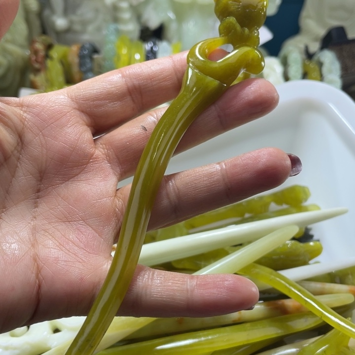 岫玉未镶嵌发簪发簪