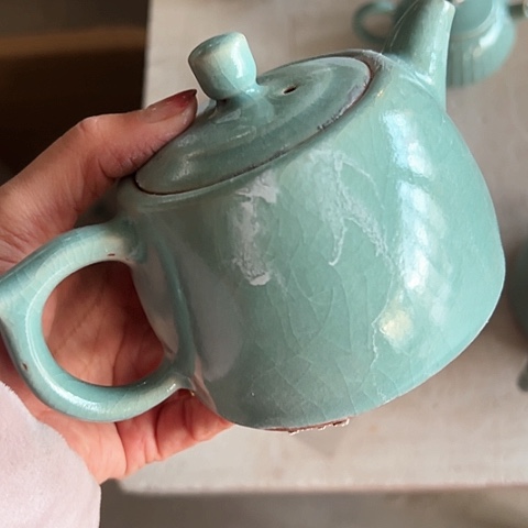 盘汝瓷井栏壶瑕漏