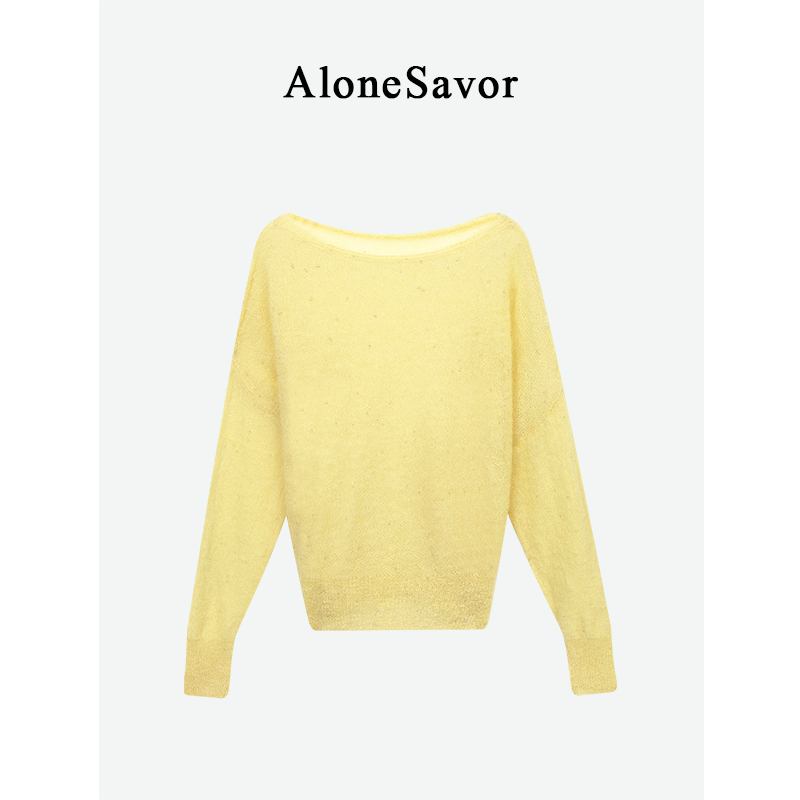 【ALONE SAVOR】龍喜儿 气质小众上衣时尚宽松百搭针织衫P126
