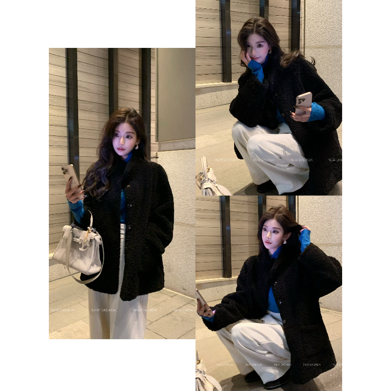 利达 NEW DADADA 秋冬百搭宽松时尚休闲修身气质外套THM3432