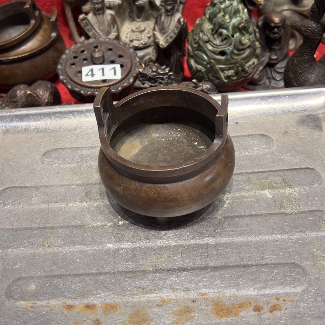 夏***日黄铜摆件，文房摆件