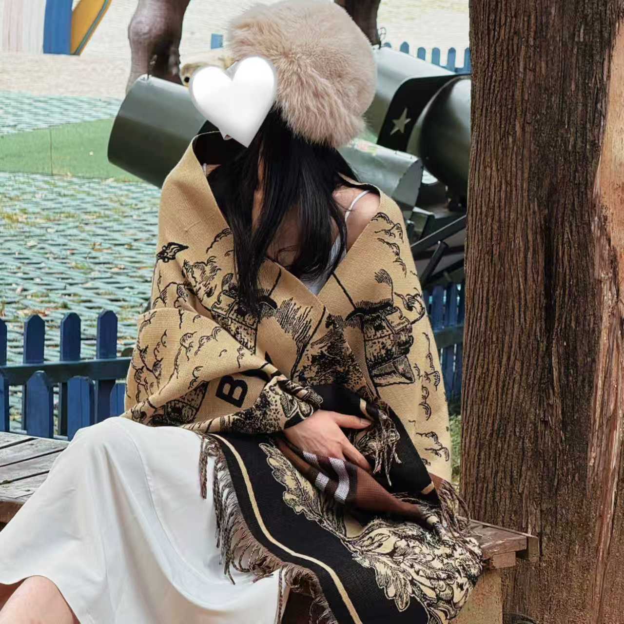 【150-200】冬季2025新款保暖时加厚尚百搭高奢羊毛双面围巾披肩