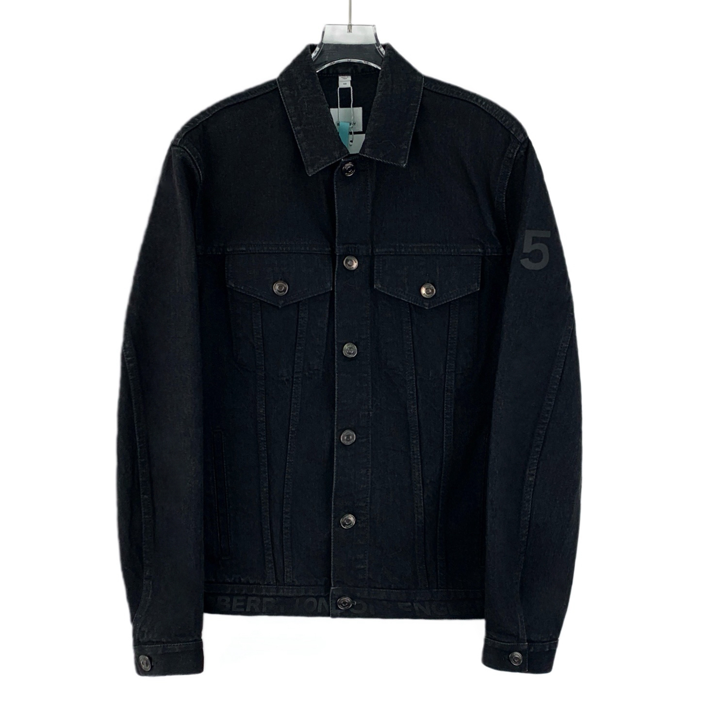 99新 BURBERRY/博柏利 KM0824 logo字母刺绣棉质牛仔外套 48 M码
