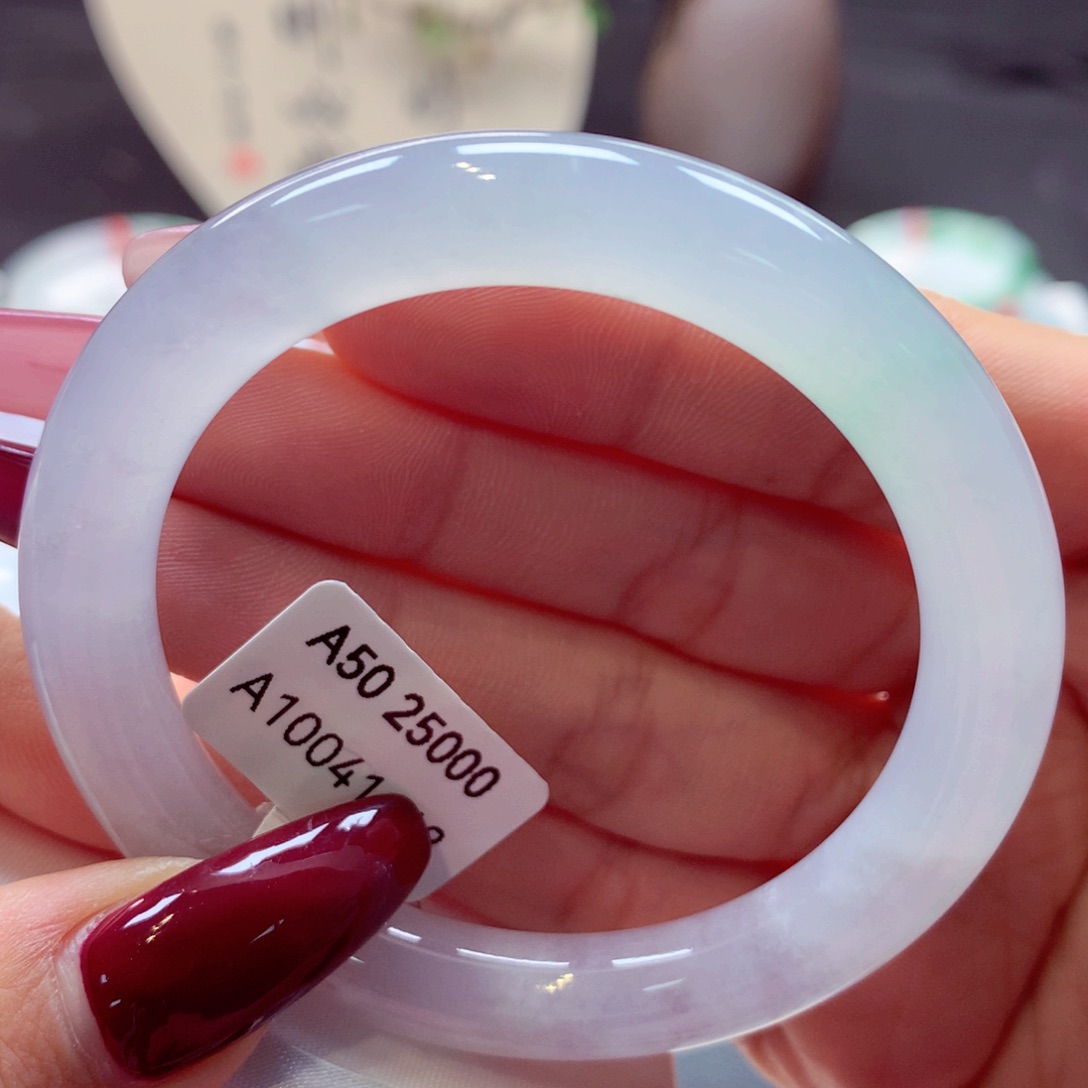 翡翠手镯未镶嵌美人条17号66